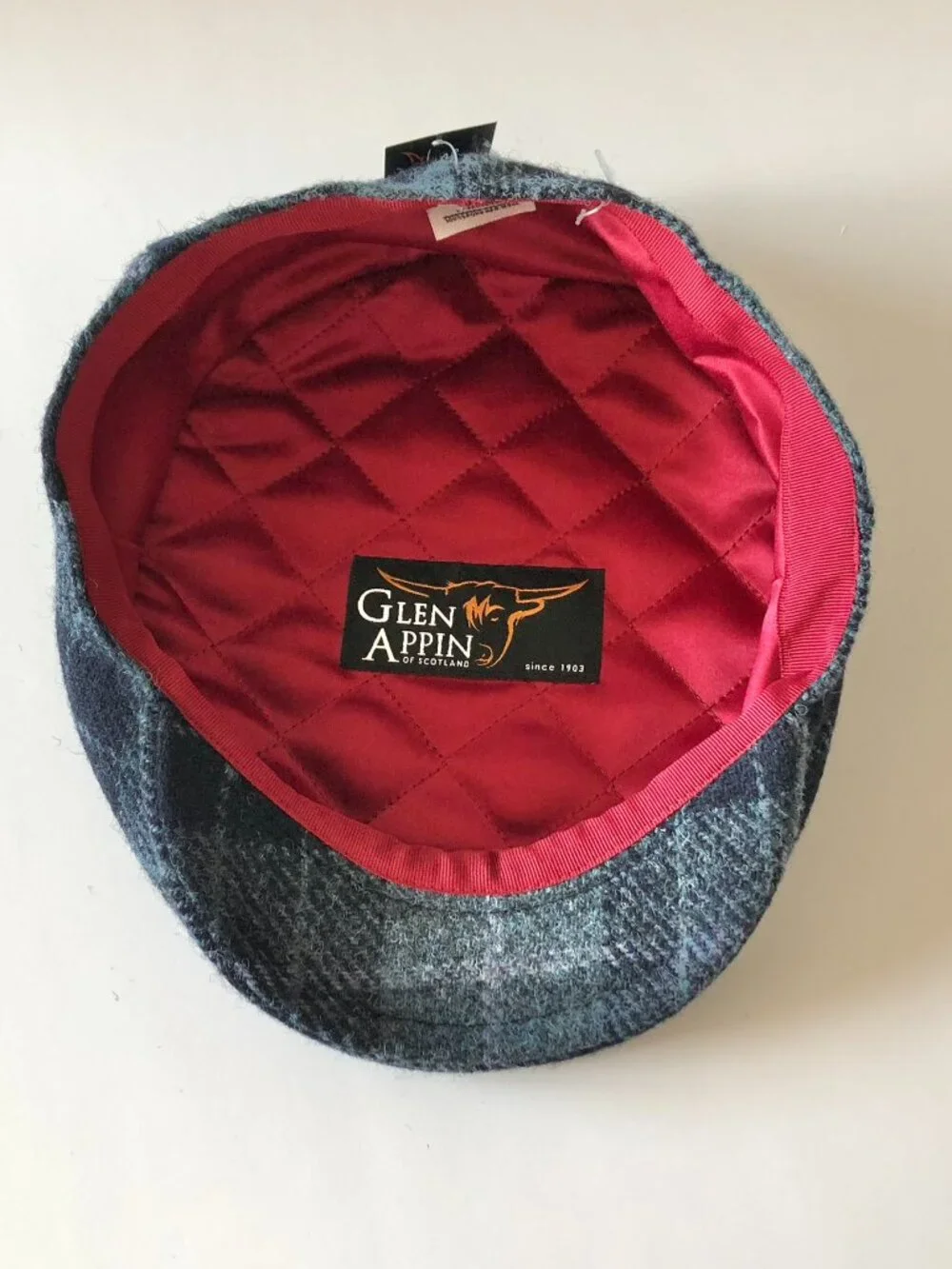 Glen Appin of Scotland Harris Tweed County Plaid Flat Cap 100% Wool Size XL
